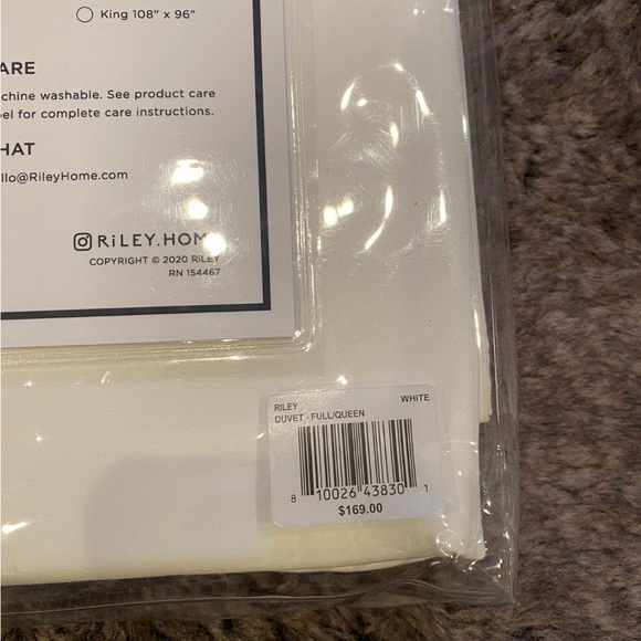 RILEY 100% COTTON PERCALE DUVET COVER QUEEN - Picture 4 of 5